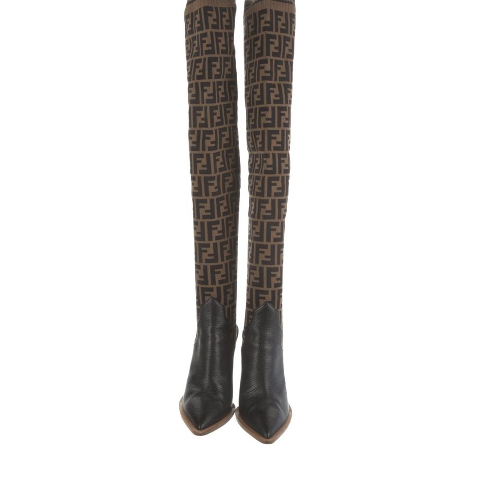 FENDI Zucca FF Logo Printed Sock Boots